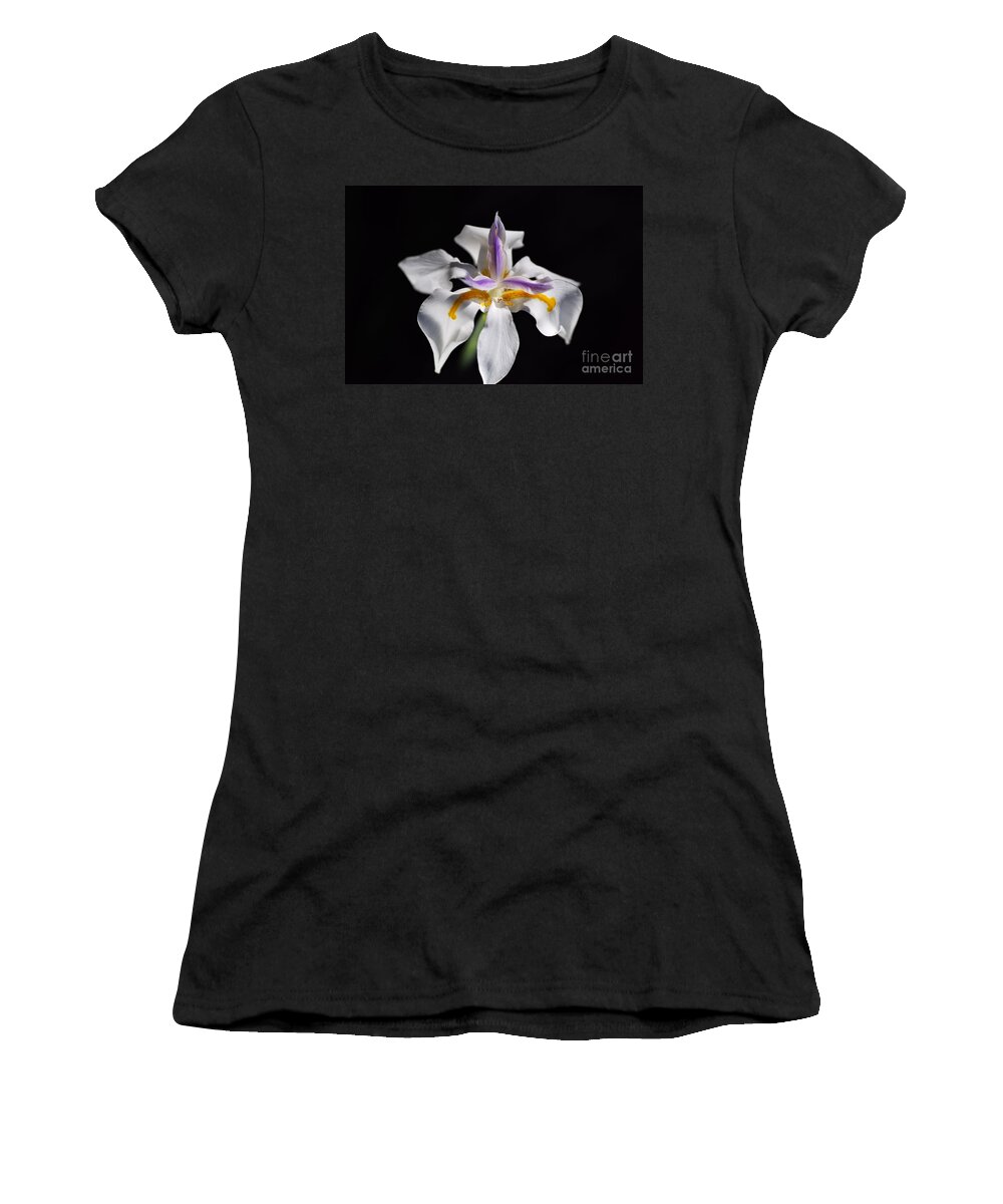 Dietes Grandiflora Women's T-Shirt featuring the photograph Beautiful White Iris Flower by Joy Watson