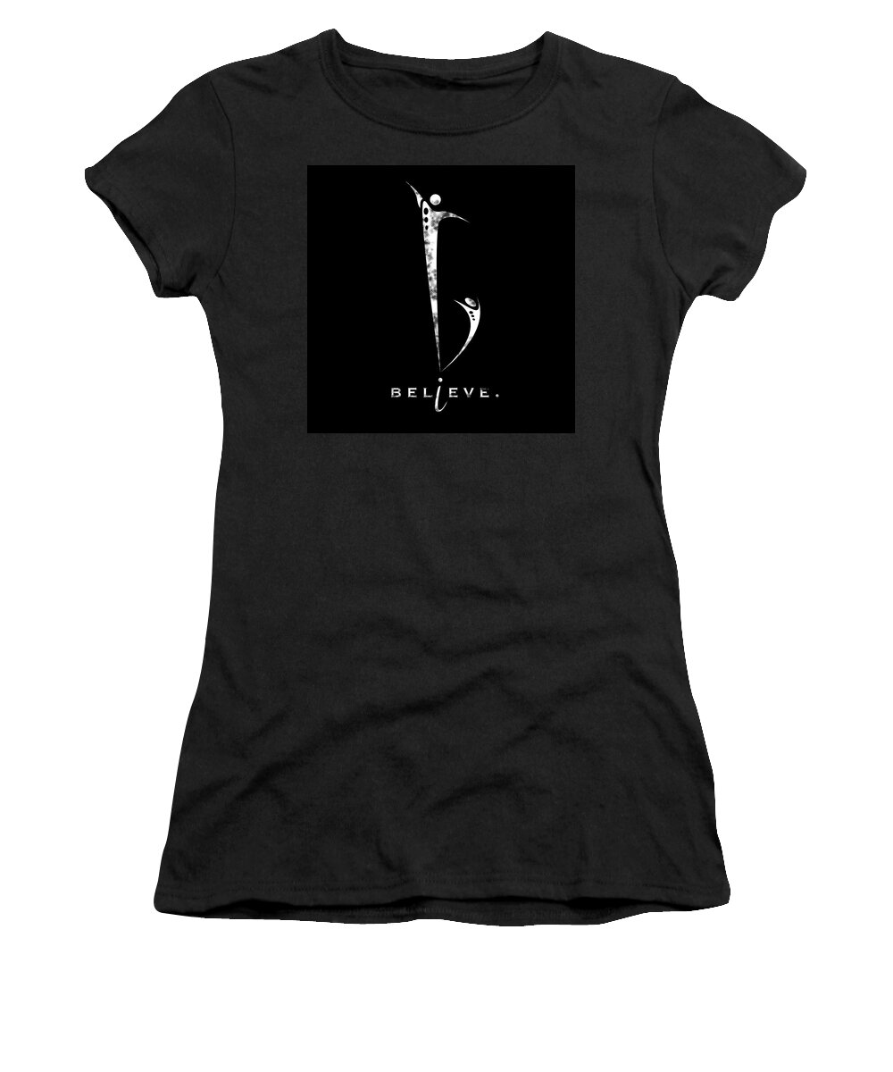 Blumwurks Women's T-Shirt featuring the digital art Believe by Matthew Blum