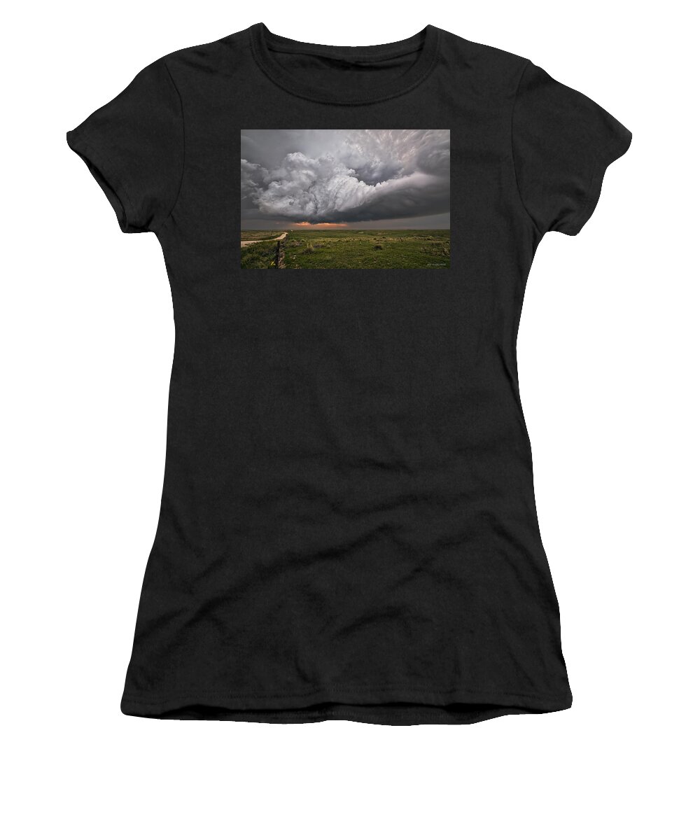 Storm Women's T-Shirt featuring the photograph Better late than never by Jeff Niederstadt