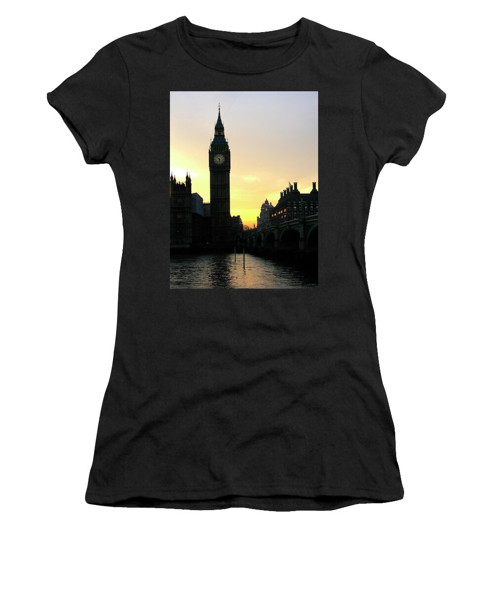 Big Ben London Westminster Women's T-Shirt featuring the photograph Big Ben at Dusk by Ian Sanders