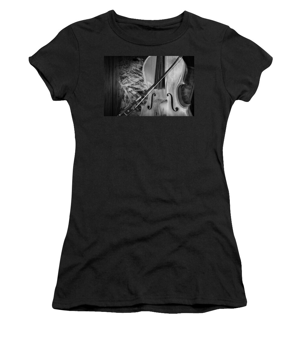 Cello Women's T-Shirt featuring the photograph Black and White Classic by Randall Nyhof