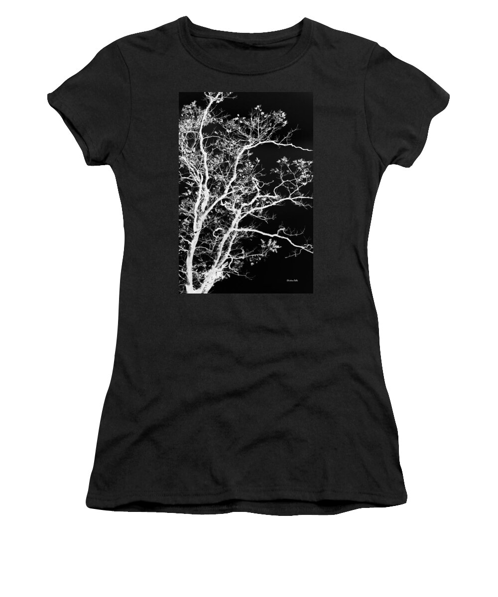 Black And White Women's T-Shirt featuring the photograph Black and White Tree Art I by Christina Rollo