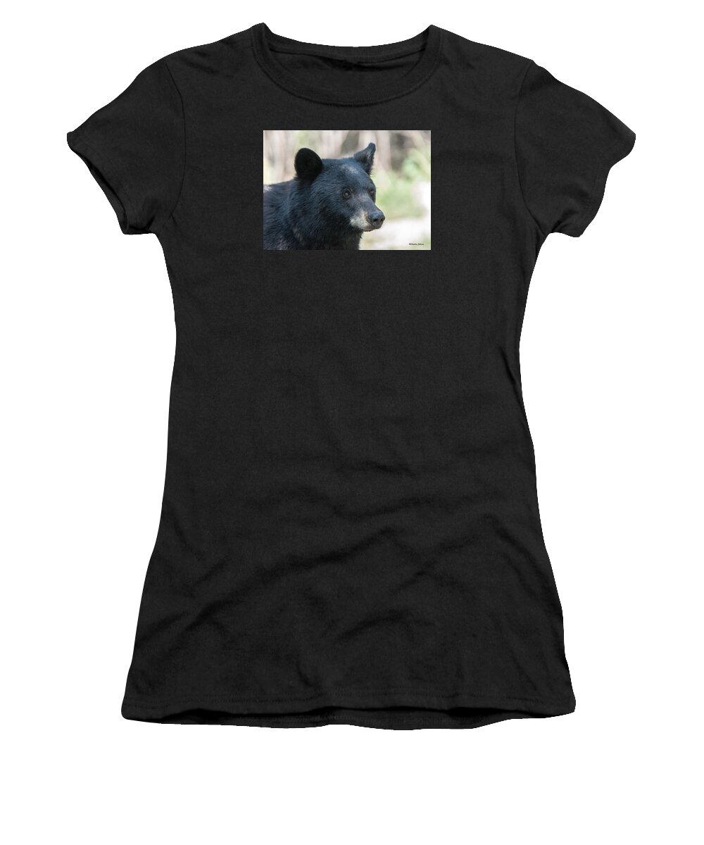 Black Bear Women's T-Shirt featuring the photograph Black Bear Up Close by Stephen Johnson