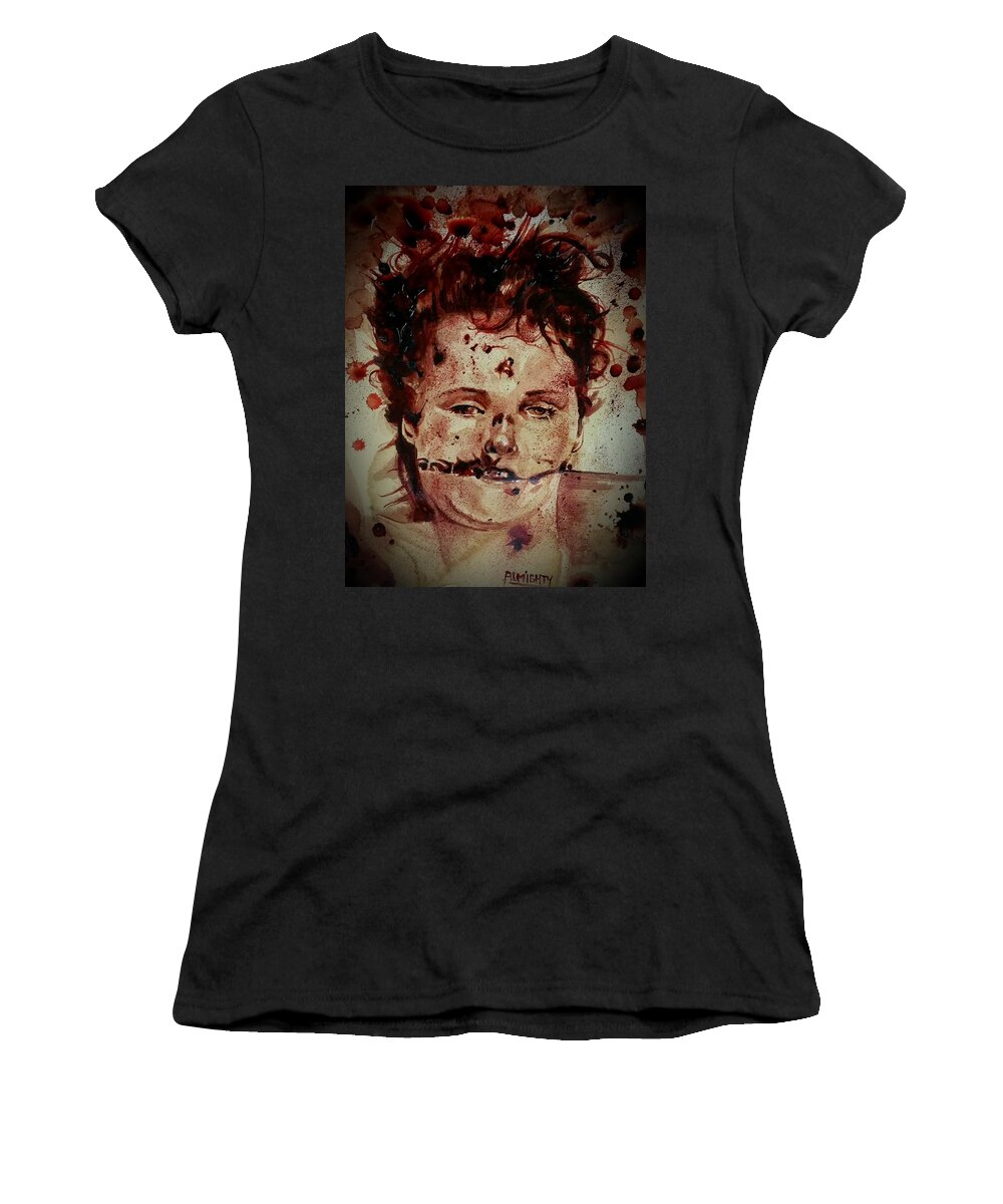 Ryan Almighty Women's T-Shirt featuring the painting Black Dahlia by Ryan Almighty