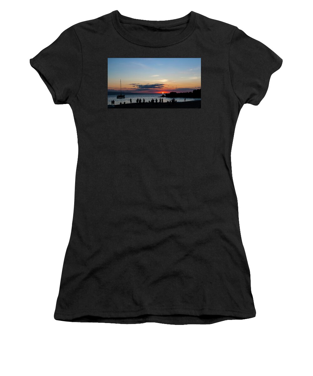 Maui Women's T-Shirt featuring the photograph Black Rock Sunset by Anthony Jones