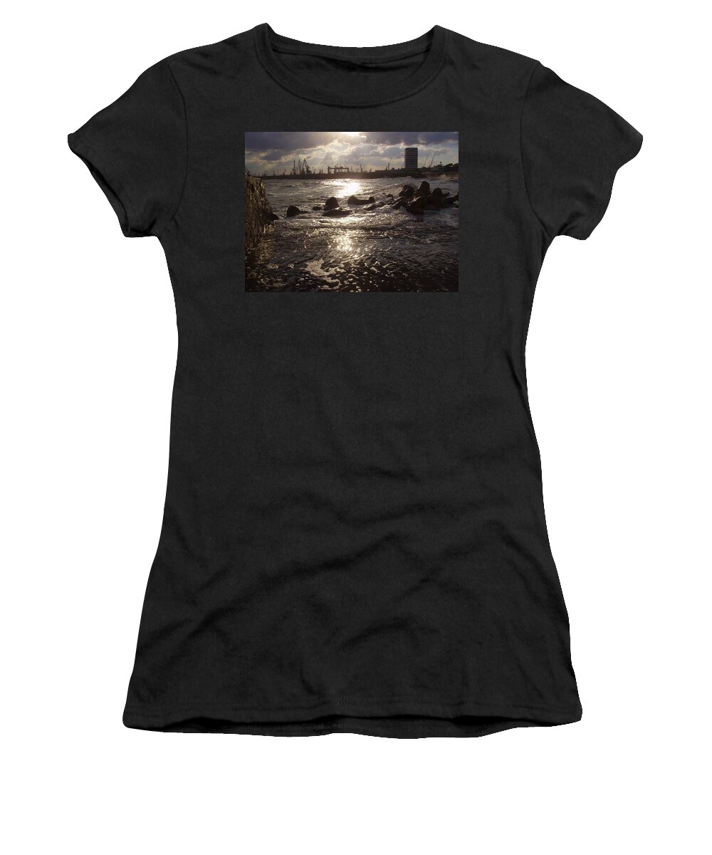 Landscape Women's T-Shirt featuring the photograph Black Sea by Evelina Popilian
