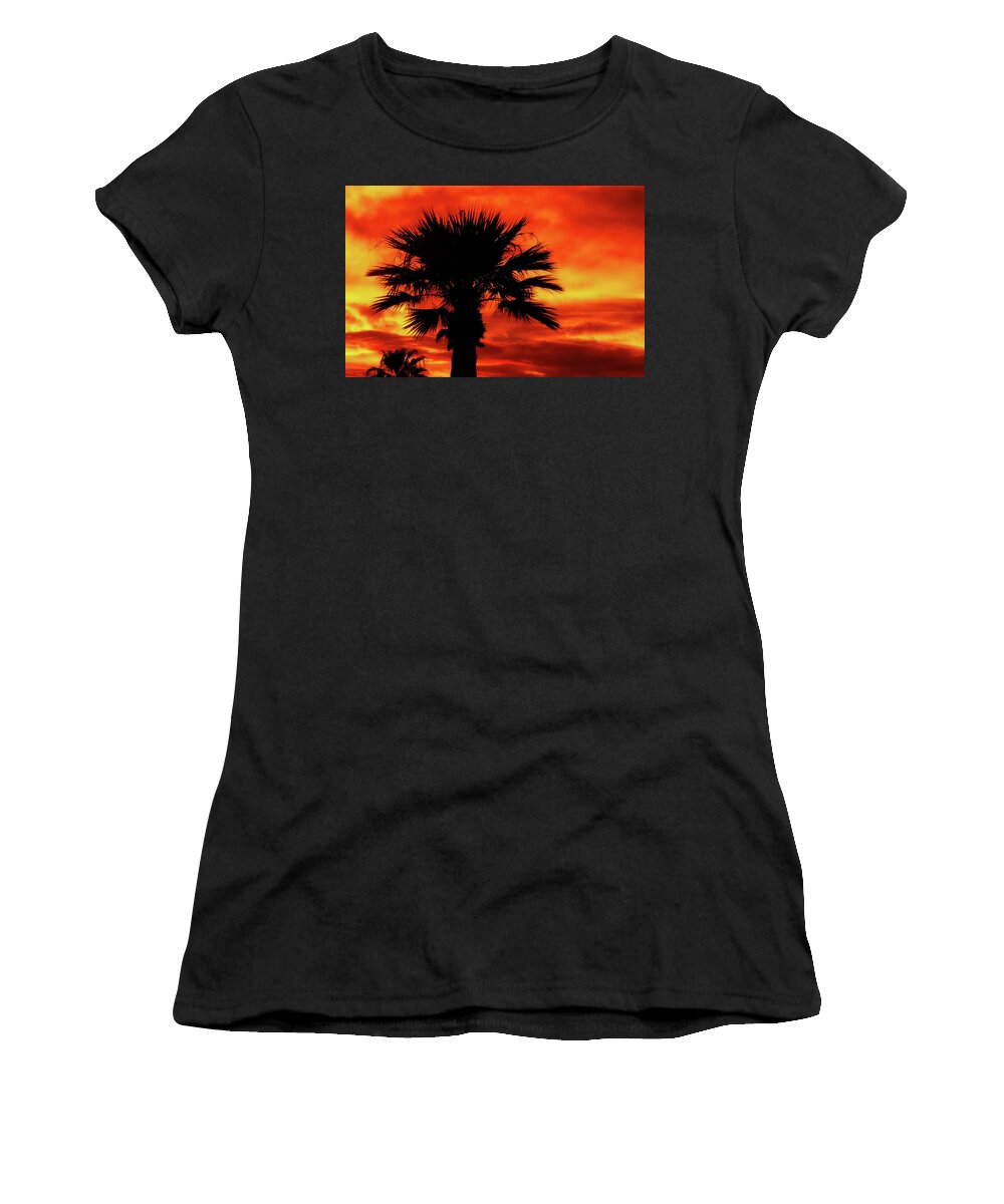 Sunset Women's T-Shirt featuring the photograph Blaze by Elaine Malott