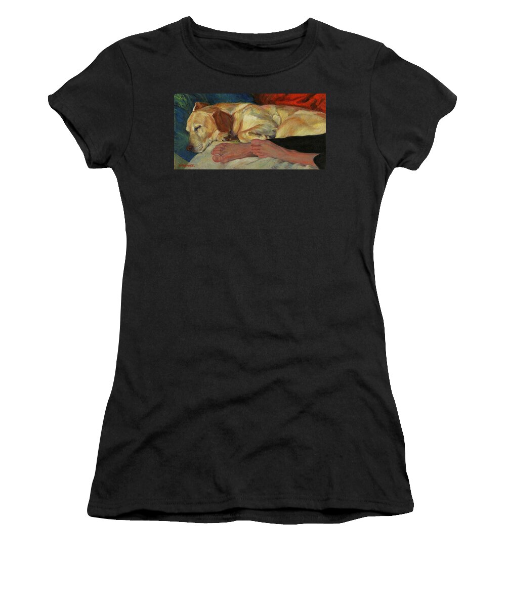 Painting Women's T-Shirt featuring the painting Blissful Rest by Susan Hensel