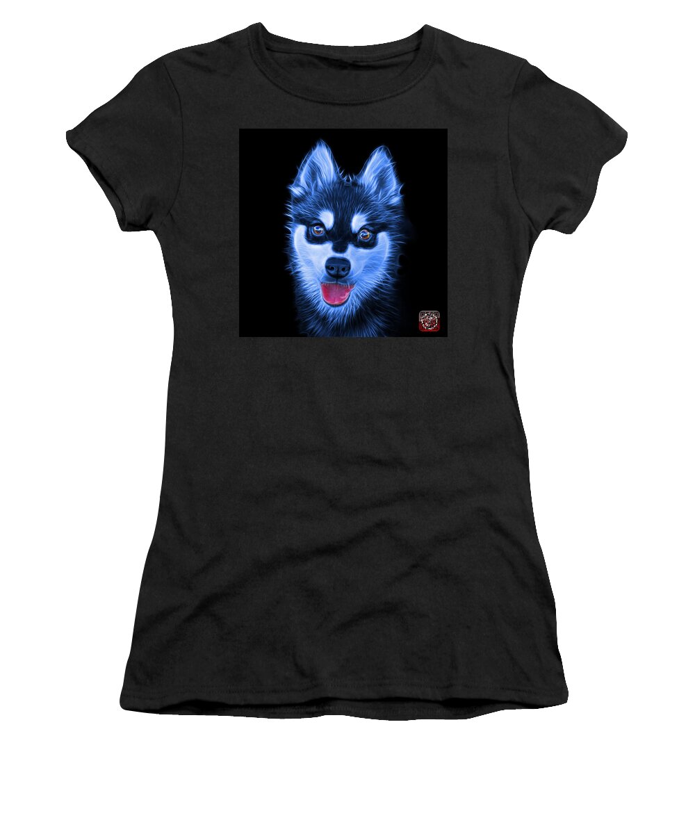 Klee Kai Women's T-Shirt featuring the painting Blue Alaskan Klee Kai - 6029 -BB by James Ahn