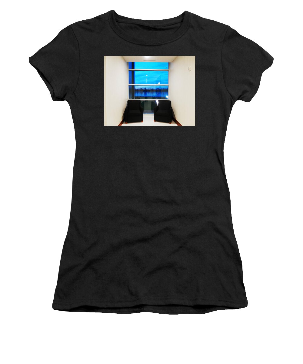 Blue Women's T-Shirt featuring the photograph Blue Window by Christopher Brown