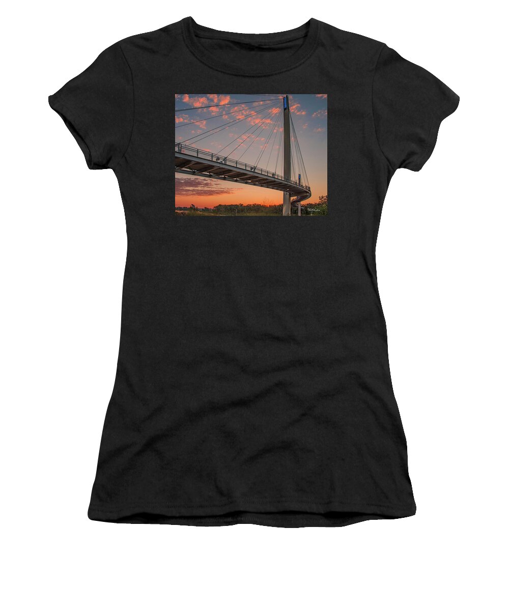 Bridge Women's T-Shirt featuring the photograph Bob Kerry Bridge at Sunrise-4 by Tim Kathka