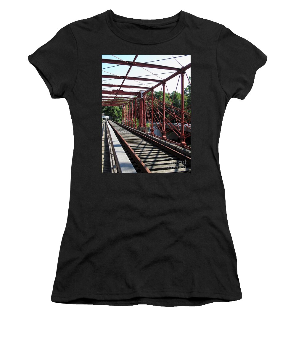  Maryland Women's T-Shirt featuring the photograph Bollman Truss Bridge at Savage Maryland by William Kuta
