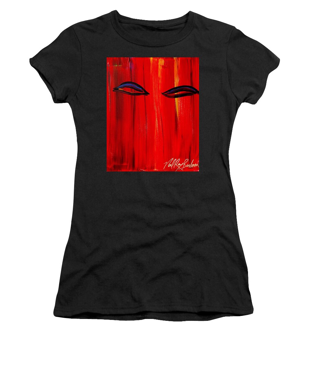 Bollywood Women's T-Shirt featuring the painting Bollywood eyes by Neal Barbosa