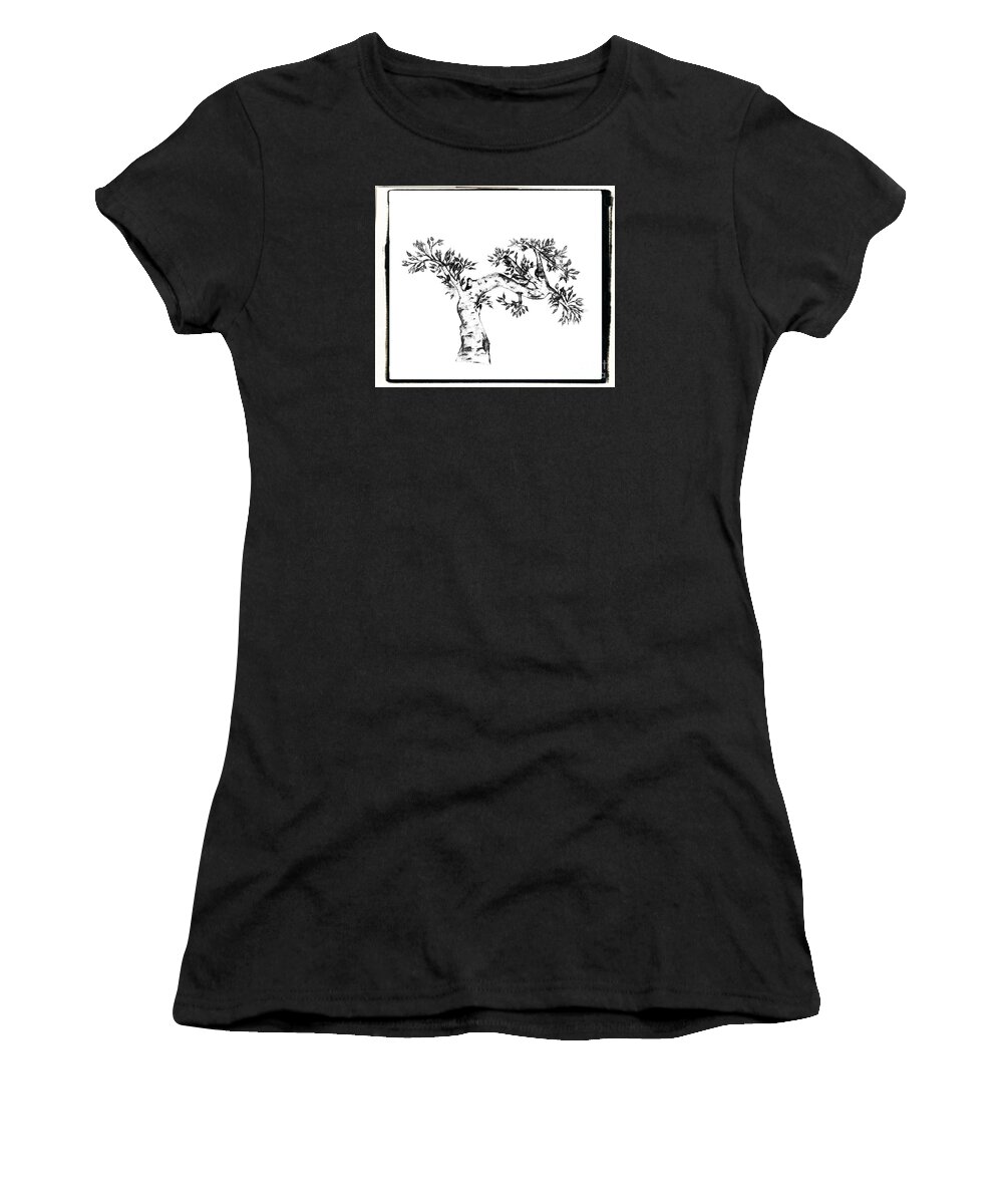 Tree Women's T-Shirt featuring the digital art Bonzai Tree by John Krakora