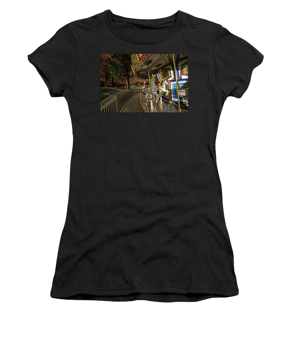 Boston Women's T-Shirt featuring the photograph Boston Common Carousel Boston MA by Toby McGuire