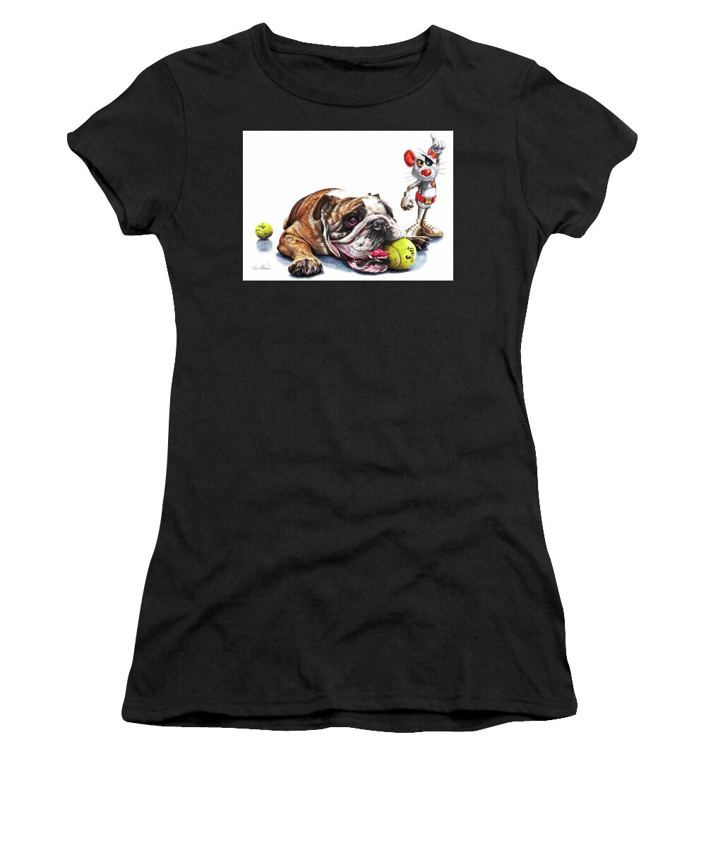 Dog Women's T-Shirt featuring the drawing Boy's Toys by Peter Williams