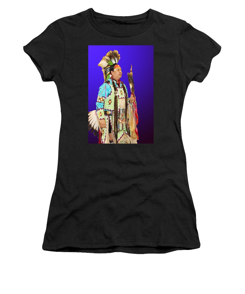 Native Americans Women's T-Shirt featuring the photograph Brave-2 by Audrey Robillard