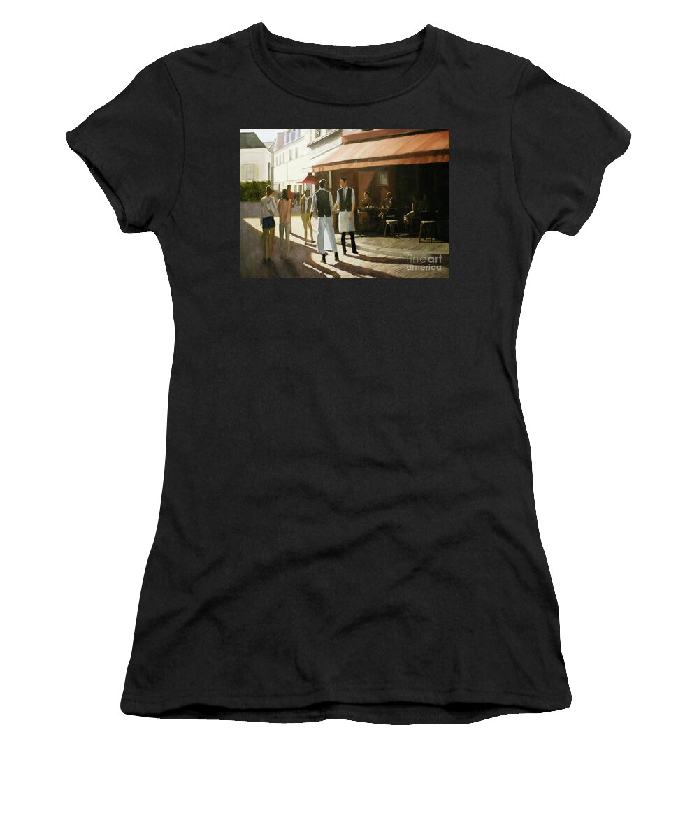 Oil Painting Women's T-Shirt featuring the painting Break time by Tate Hamilton