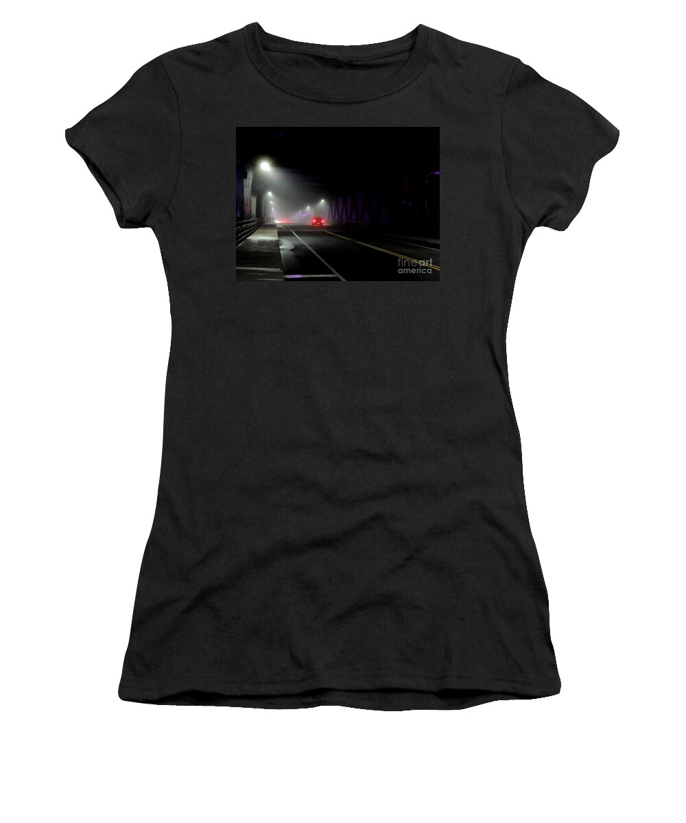  Night Women's T-Shirt featuring the photograph Bridge Crossing by Marcia Lee Jones