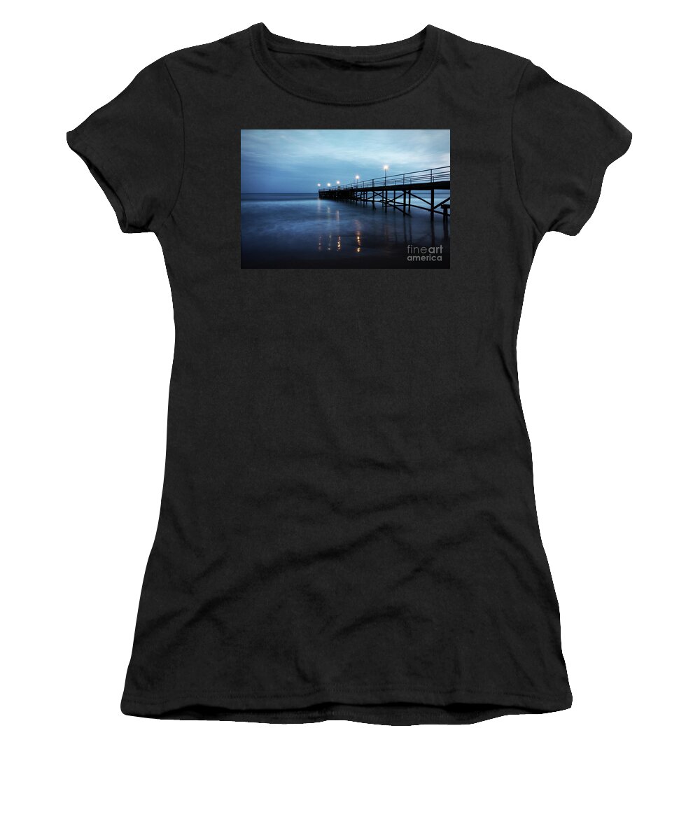 Seascape Women's T-Shirt featuring the photograph Bridge in the sea by Dimitar Hristov