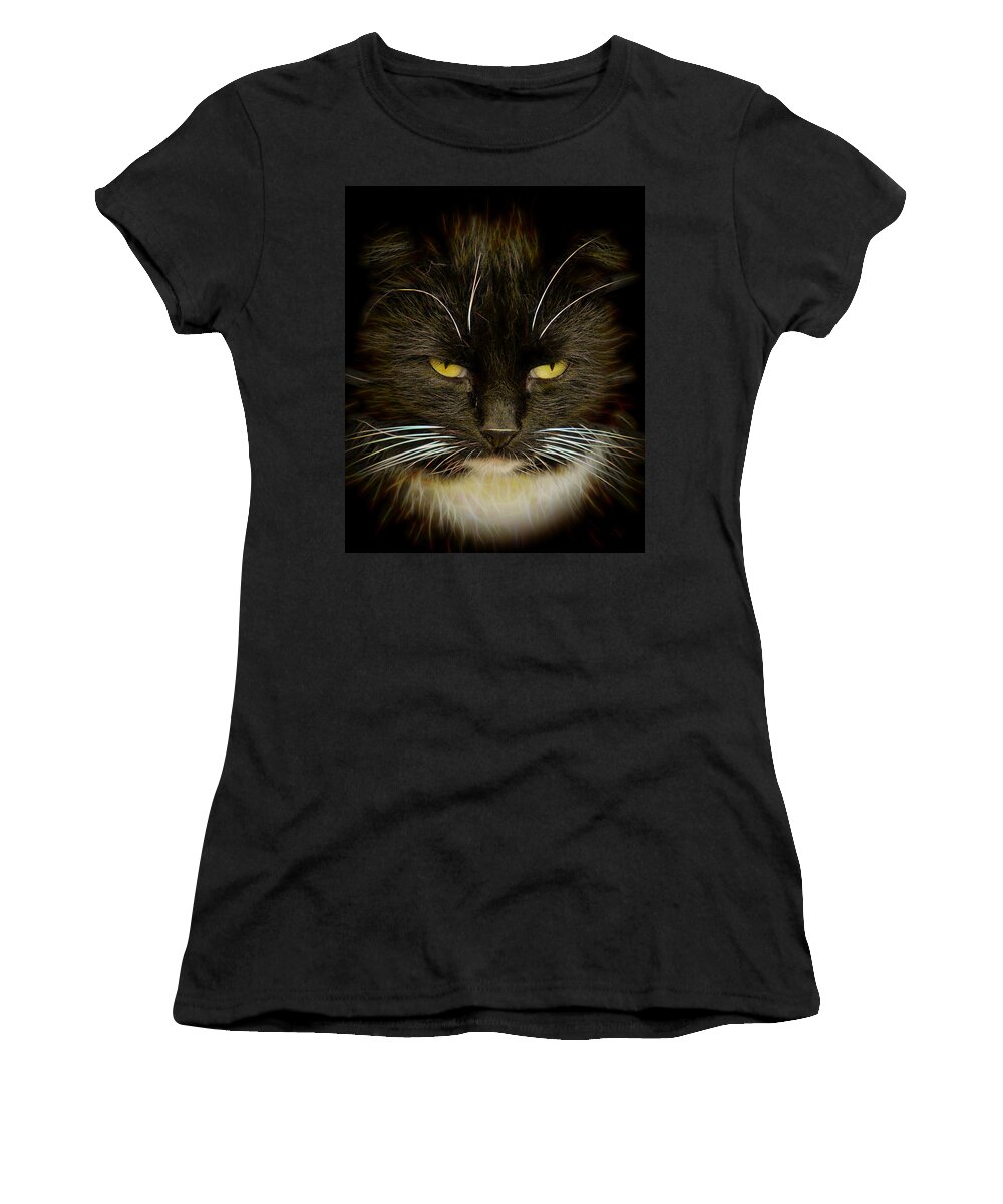 #house#world#cat#brilliant#concept#abstract#art#digital#hunter#colours#yard#fine#light#portrait#fine# Women's T-Shirt featuring the photograph Brilliant Cat... by Aleksandrs Drozdovs