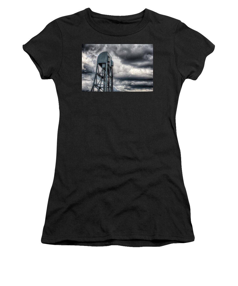 Broadway Bridge Women's T-Shirt featuring the photograph Broadway Bridge HRD 1 by Jeremy Herman