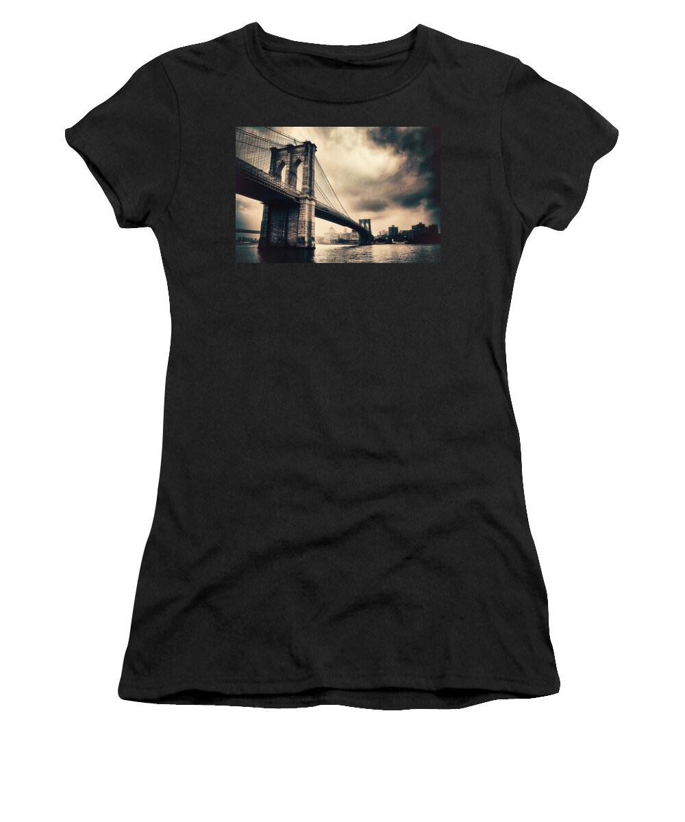 Bridge Women's T-Shirt featuring the photograph Brooklyn Bridge Vintage by Jessica Jenney