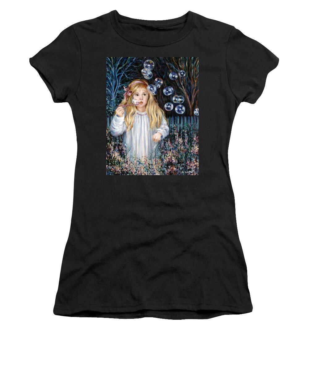 Children Women's T-Shirt featuring the painting Bubbles by Marie Witte