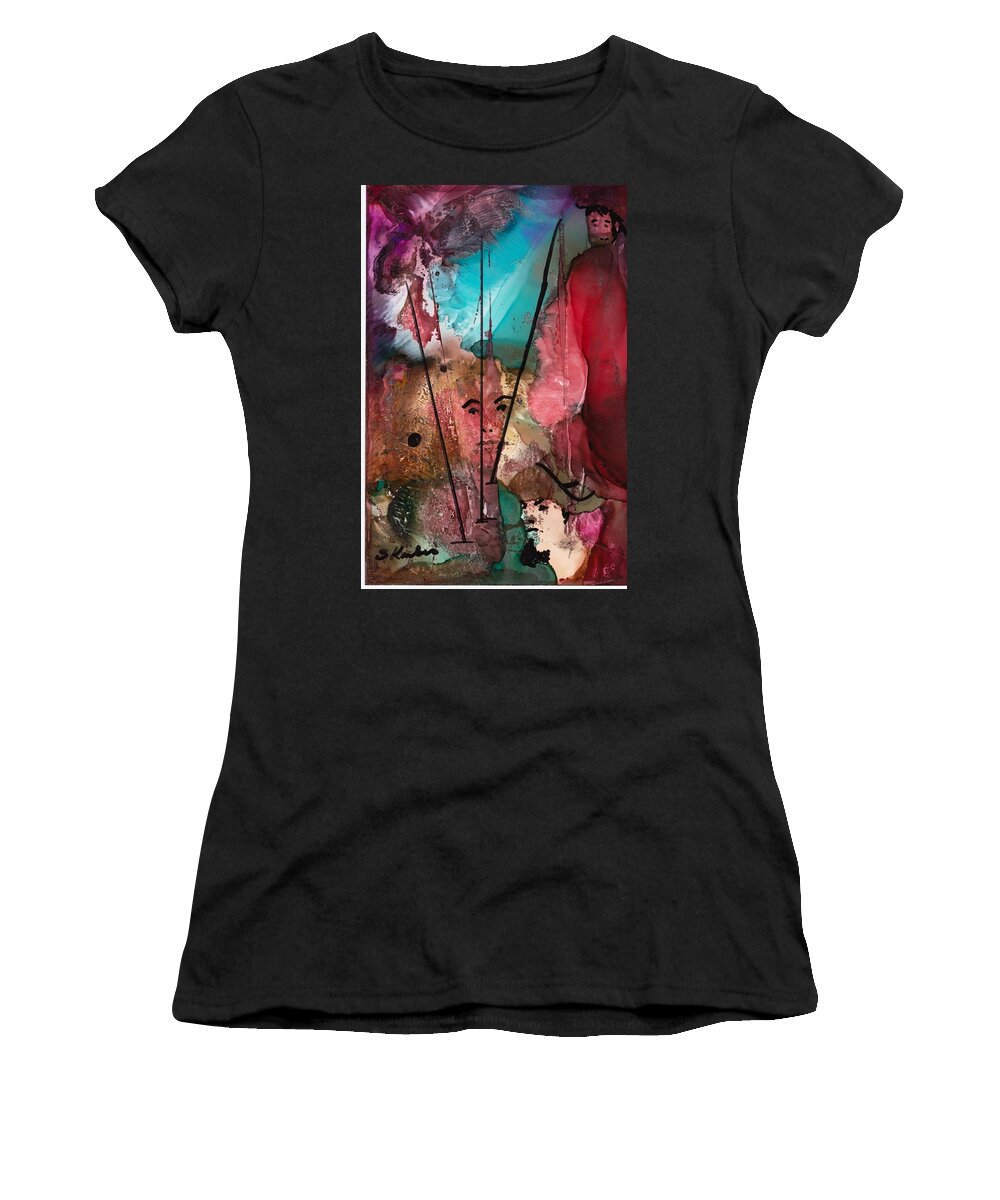 Pirate Women's T-Shirt featuring the mixed media Buccaneers by Susan Kubes