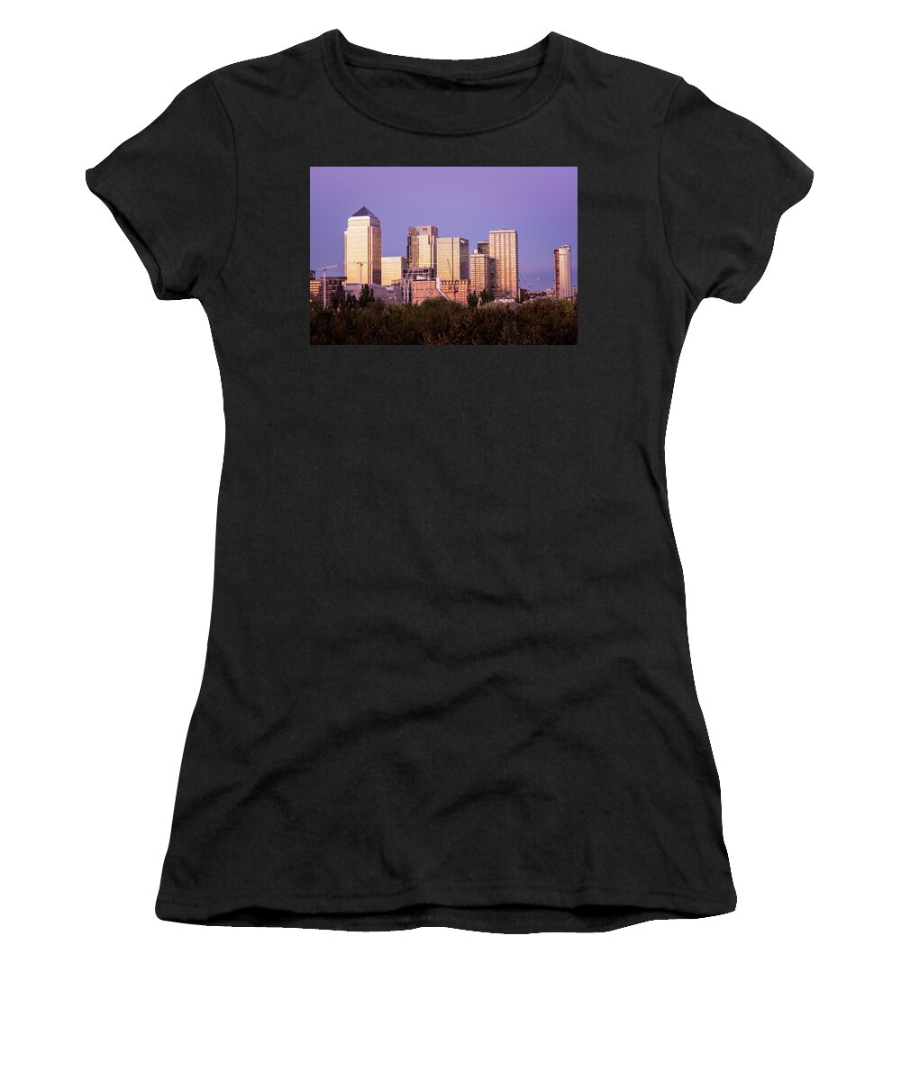 London Women's T-Shirt featuring the photograph Canary Wharf Sunset by Matt Malloy