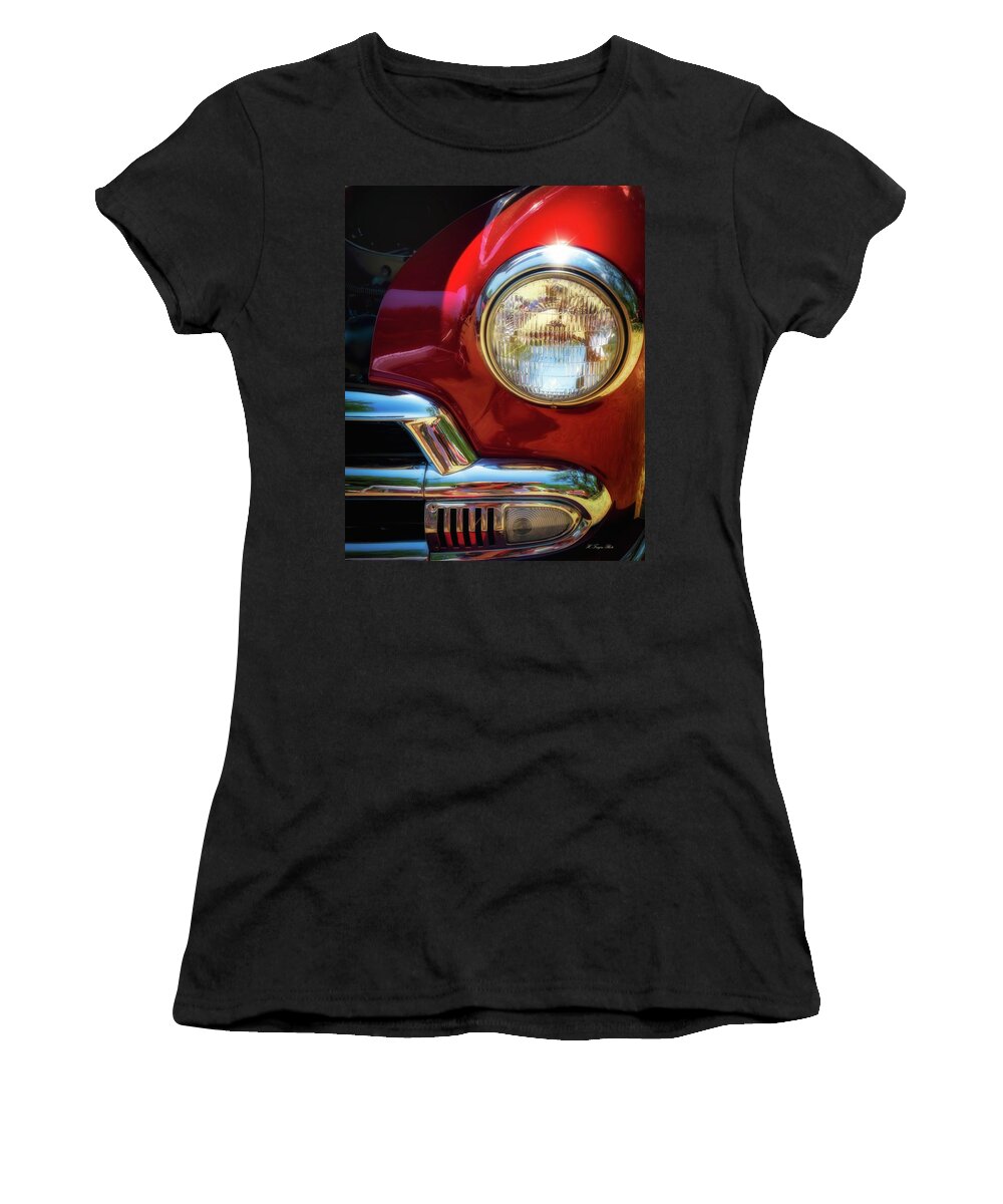 Classic Car Women's T-Shirt featuring the photograph Candy Apple And Chrome by Harriet Feagin