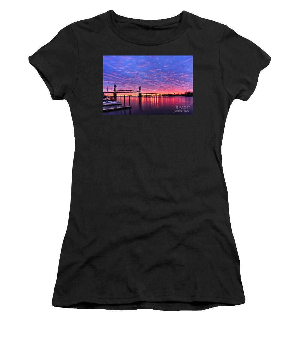 Wilmington Women's T-Shirt featuring the photograph Cape fear Bridge1 by DJA Images