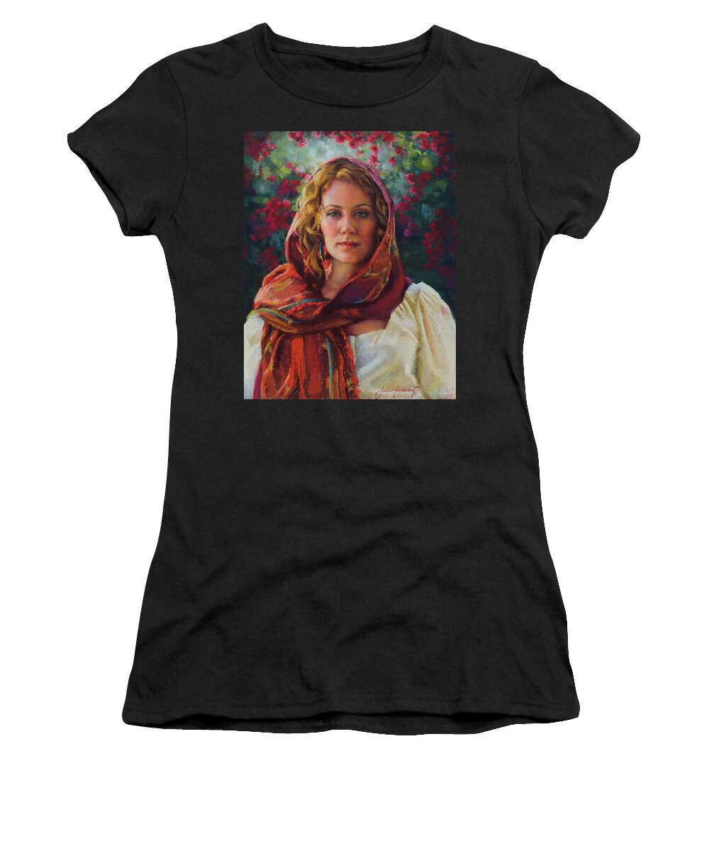 Woman Women's T-Shirt featuring the painting Captivated by Jean Hildebrant
