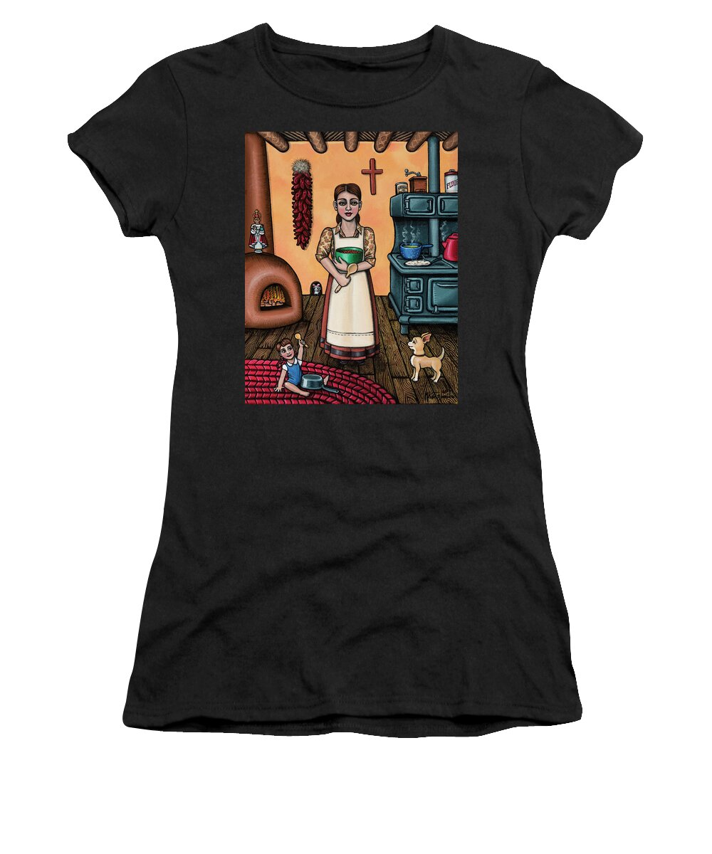 Kitchen Art Women's T-Shirt featuring the painting Carmelitas Kitchen Art by Victoria De Almeida