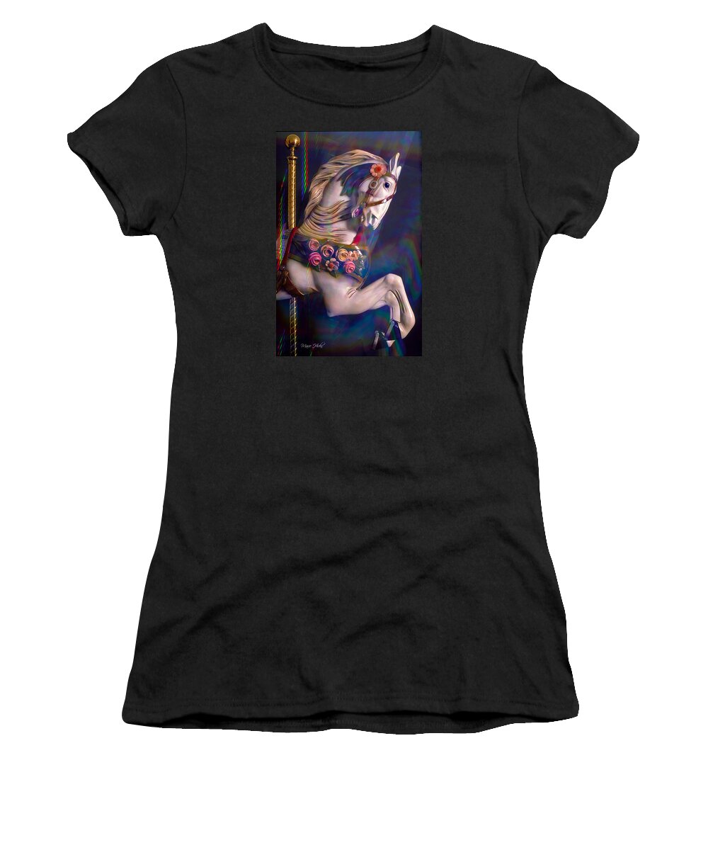 Carousel Women's T-Shirt featuring the photograph Carousel Memories by Marie Hicks