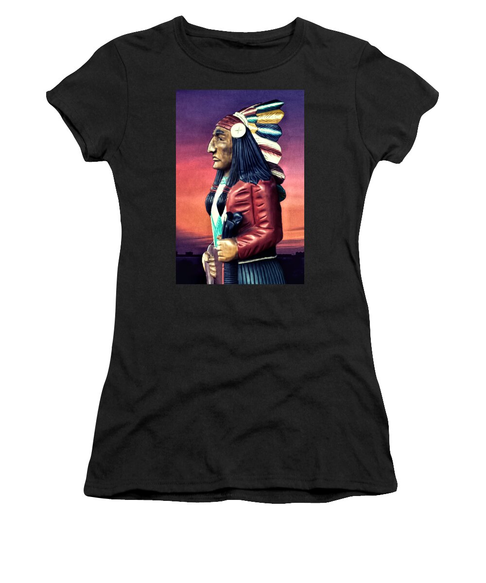 Carved Women's T-Shirt featuring the photograph Carved Indian Ybor City by Richard Goldman