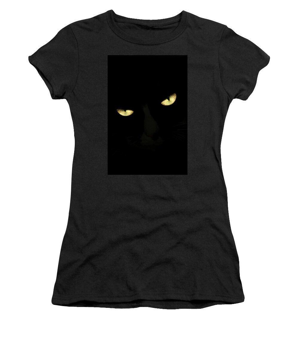 Cats Women's T-Shirt featuring the photograph Cat Eyes II by Angie Tirado