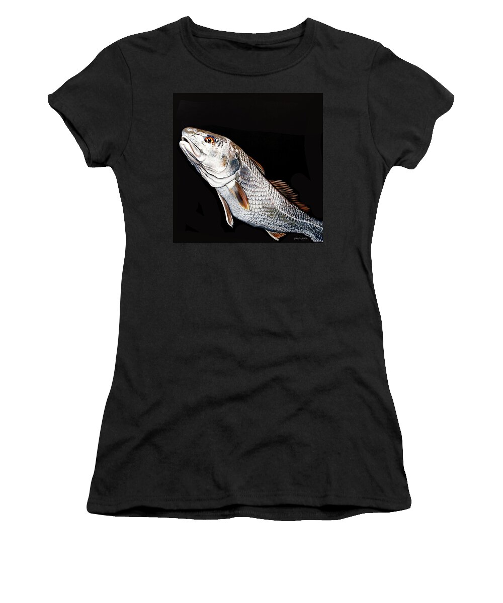 Redfish Women's T-Shirt featuring the painting Caught in the Surf Redfish by Joan Garcia