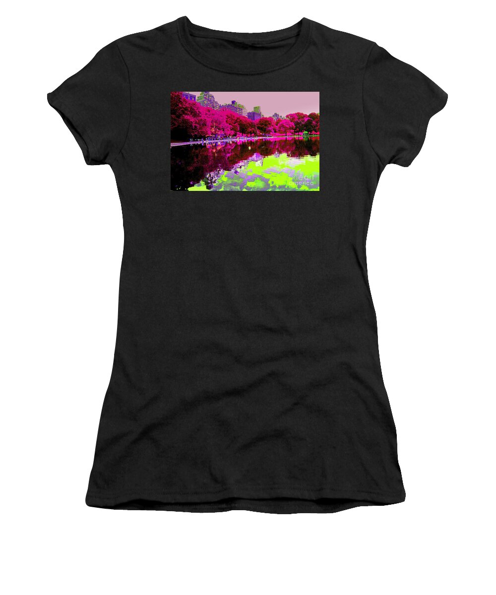 Central Park New York Women's T-Shirt featuring the photograph Central Park New York by Julie Lueders 
