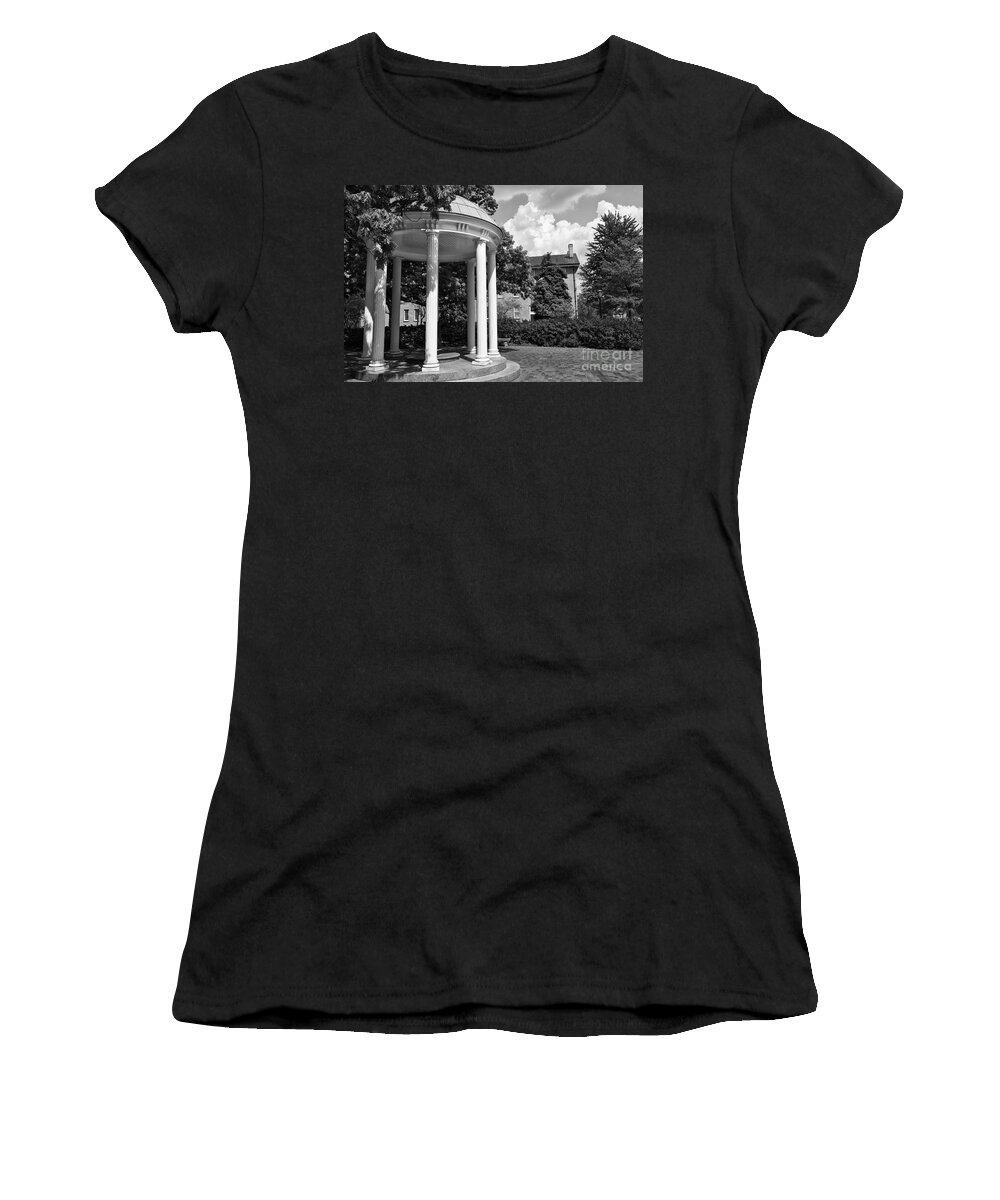 Old Well Women's T-Shirt featuring the photograph Chapel Hill Old Well in Black and White by Jill Lang