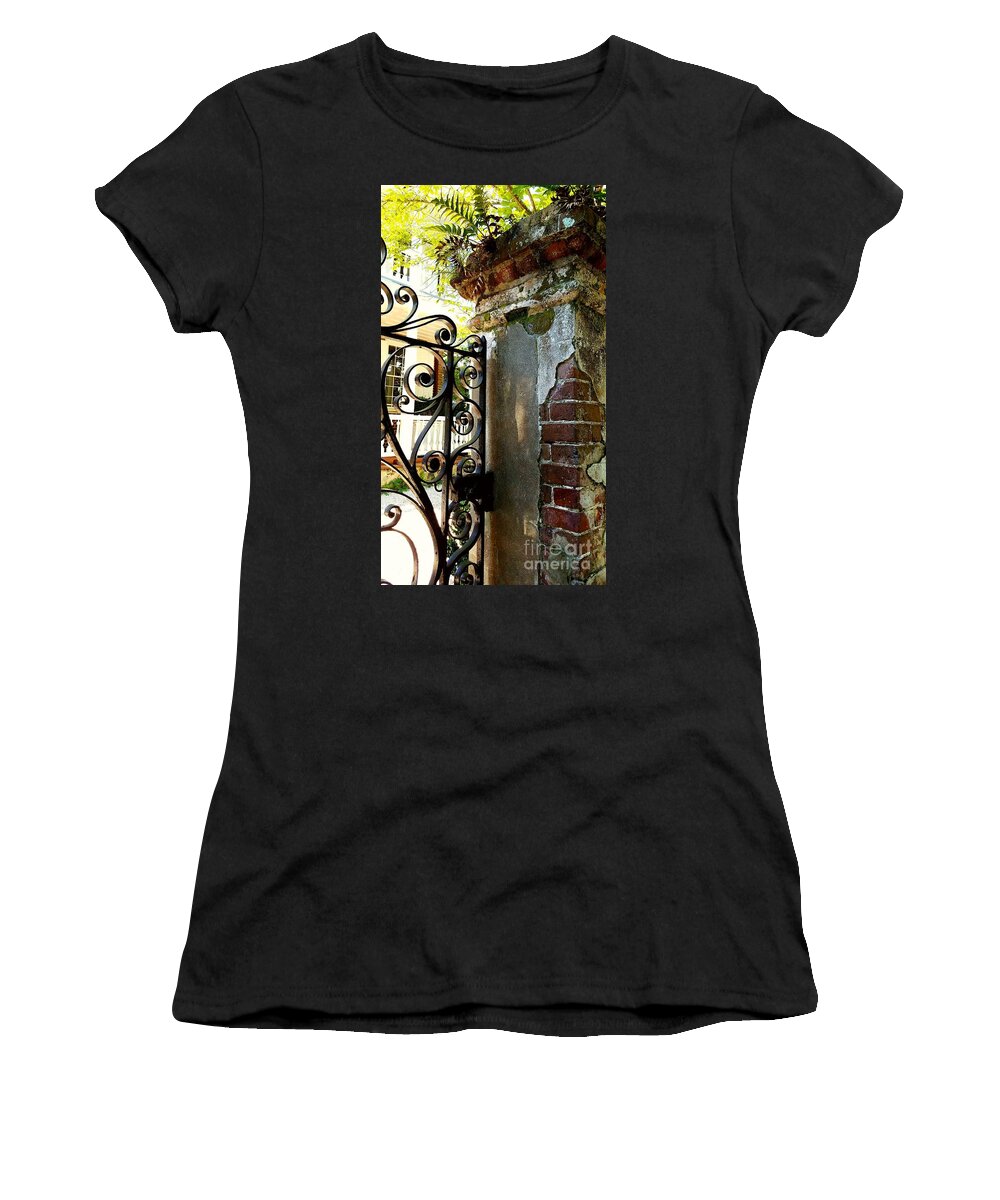 Wrought Iron Women's T-Shirt featuring the photograph Charleston Gate by Amy Regenbogen