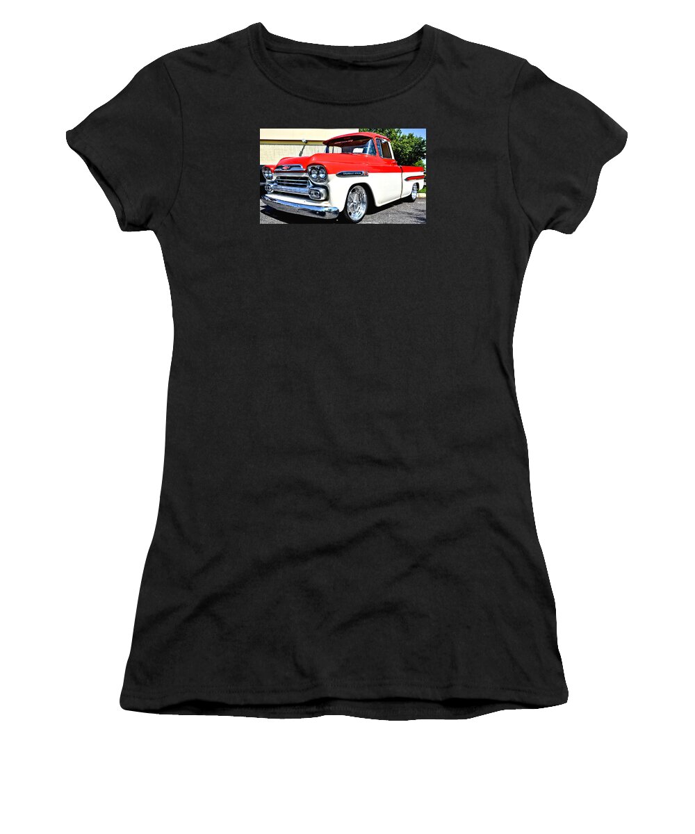Truck Women's T-Shirt featuring the photograph Chevy Apache Custom Hot Rod Truck by Amy McDaniel