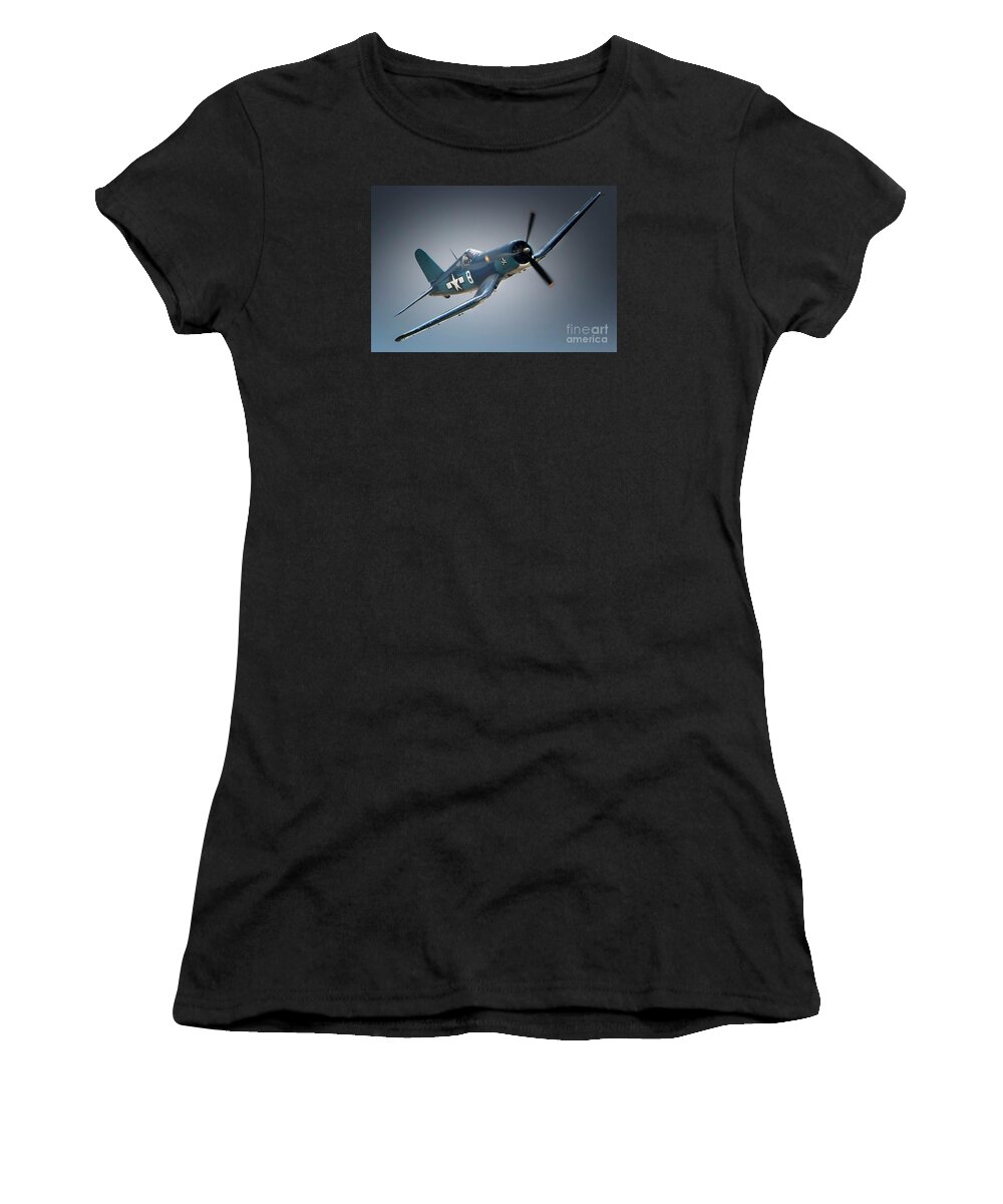 Transportation Women's T-Shirt featuring the photograph Chuck Wentworths F4U Corsair No.8 by Gus McCrea