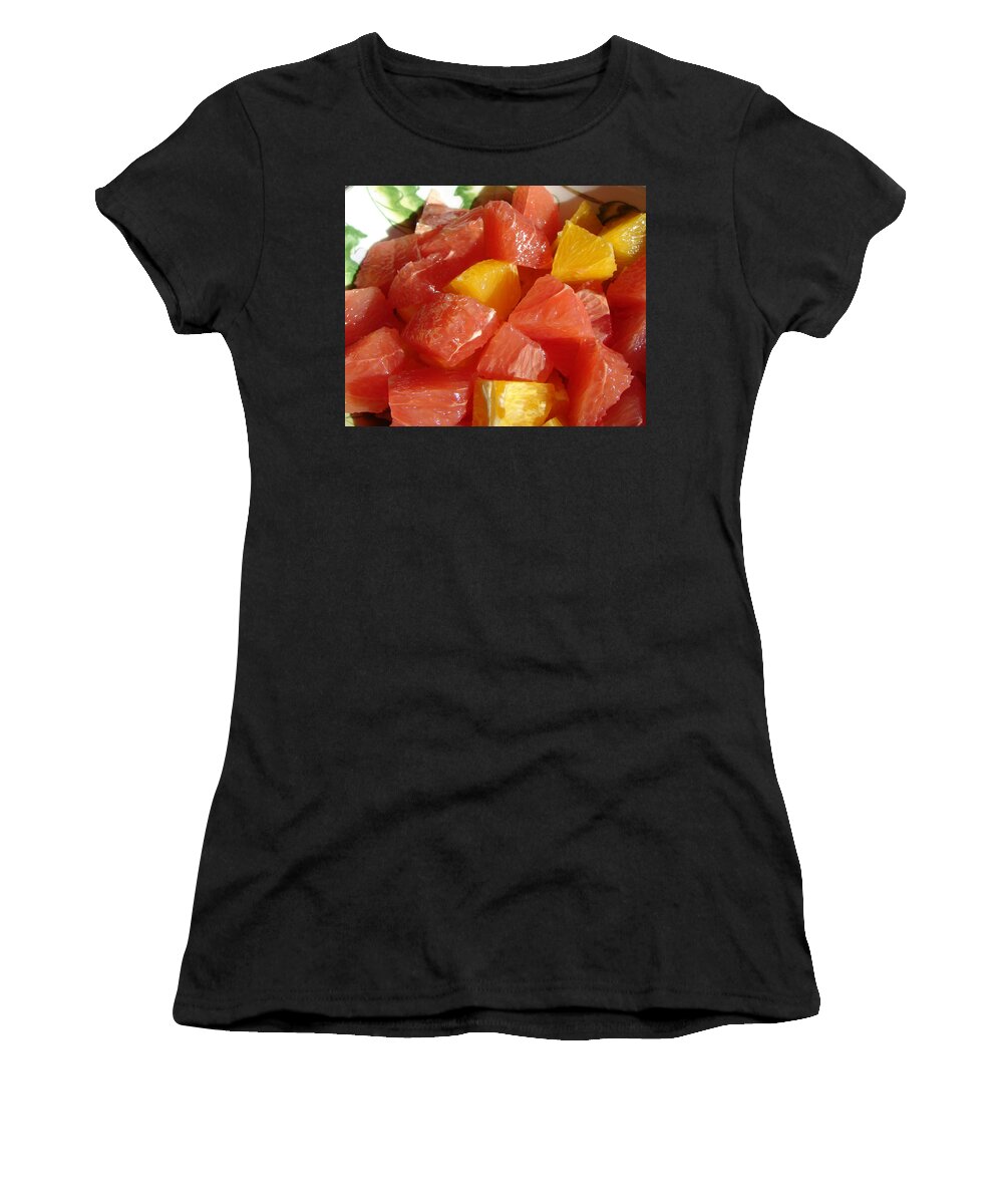 Oranges Women's T-Shirt featuring the digital art Citrus in Winter by Jana Russon