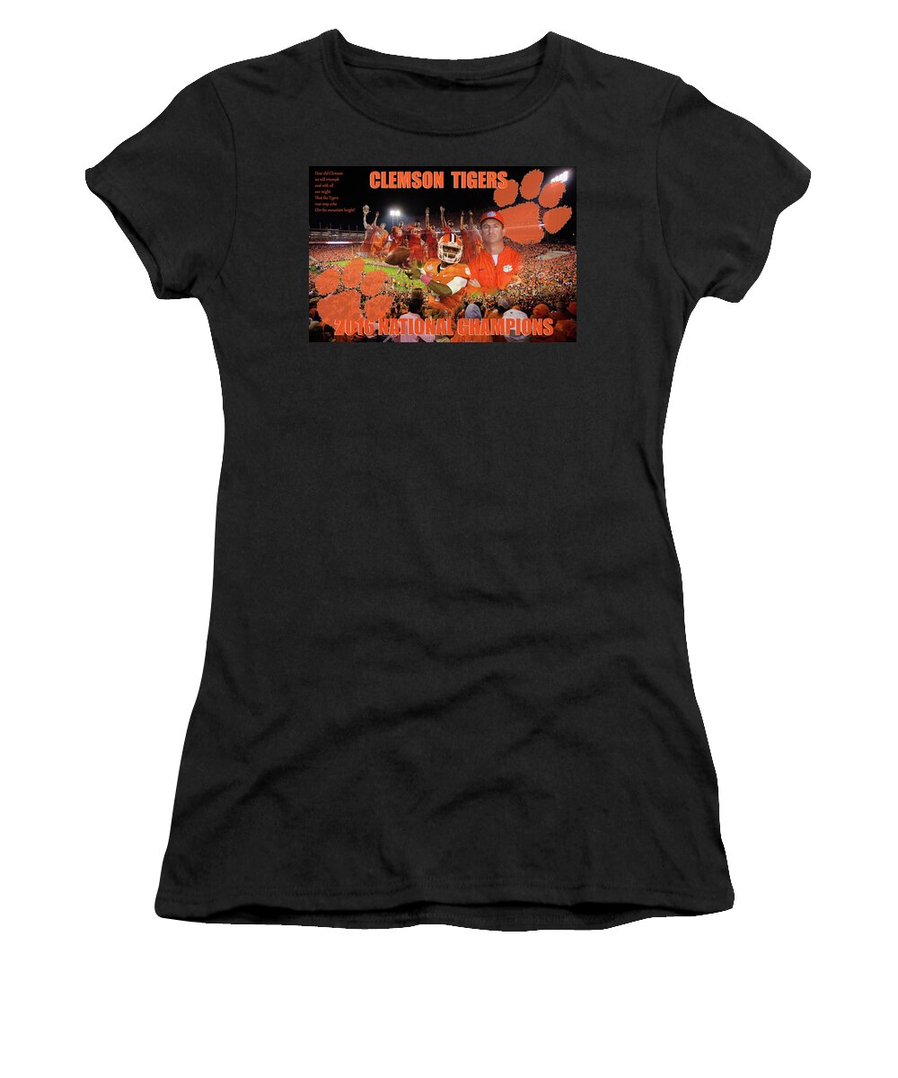 Clemson Women's T-Shirt featuring the digital art Clemson National Champs by Lynne Jenkins
