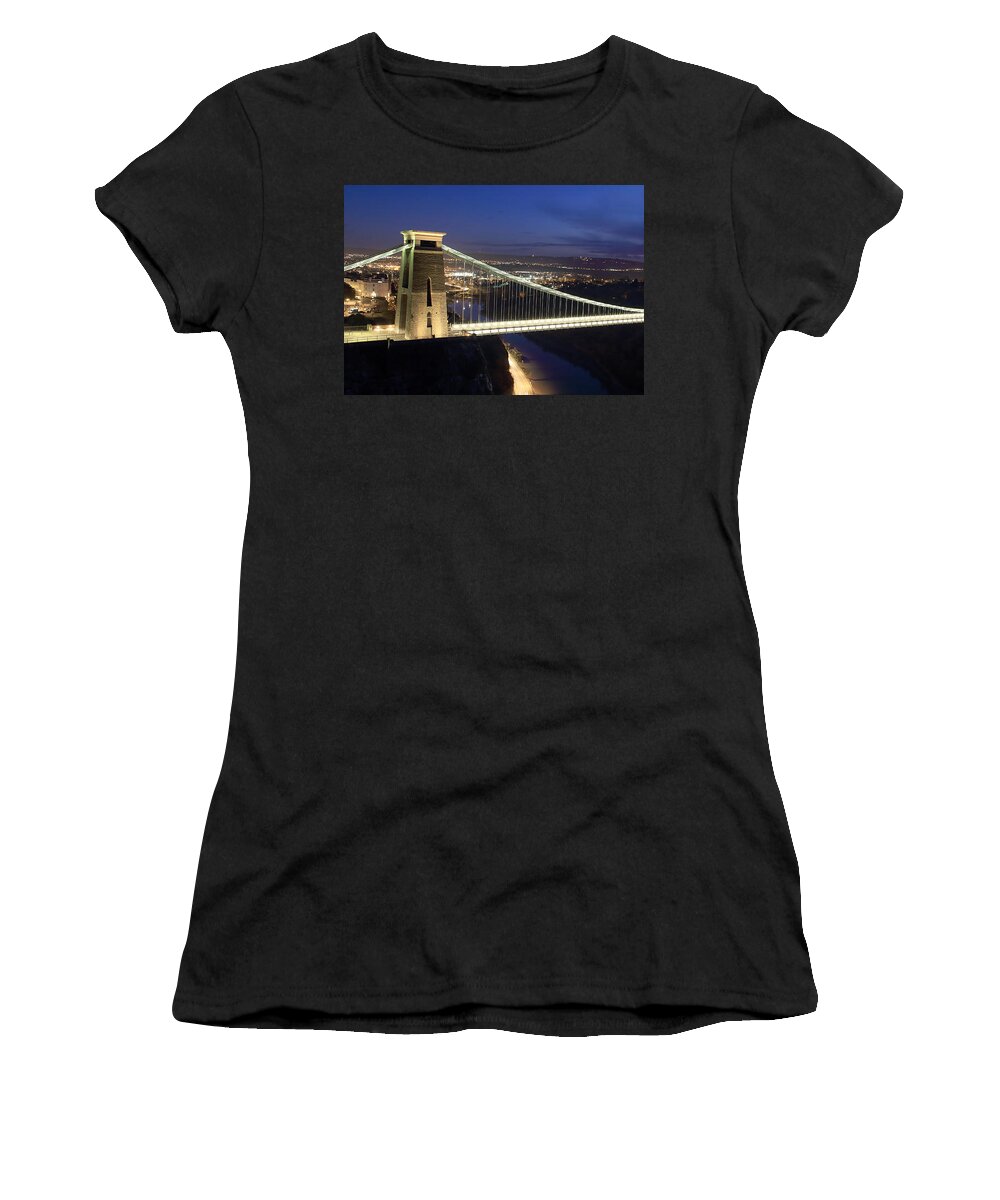 Clifton Suspension Bridge Women's T-Shirt featuring the photograph Clifton Suspension Bridge by Tony Mills