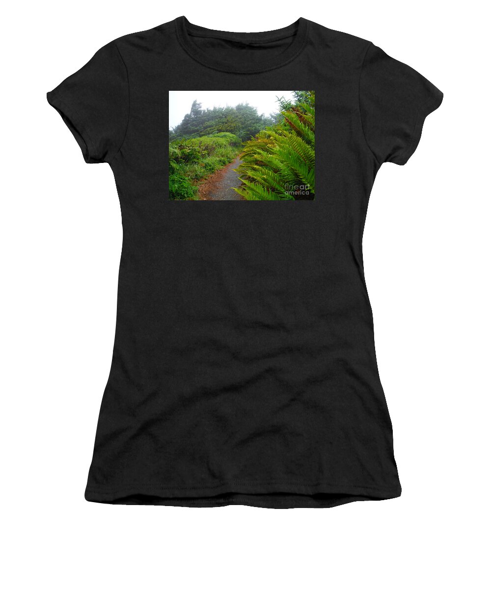 Coastal Ferns Of Oregon Women's T-Shirt featuring the photograph Coastal Ferns Of Oregon by Paddy Shaffer