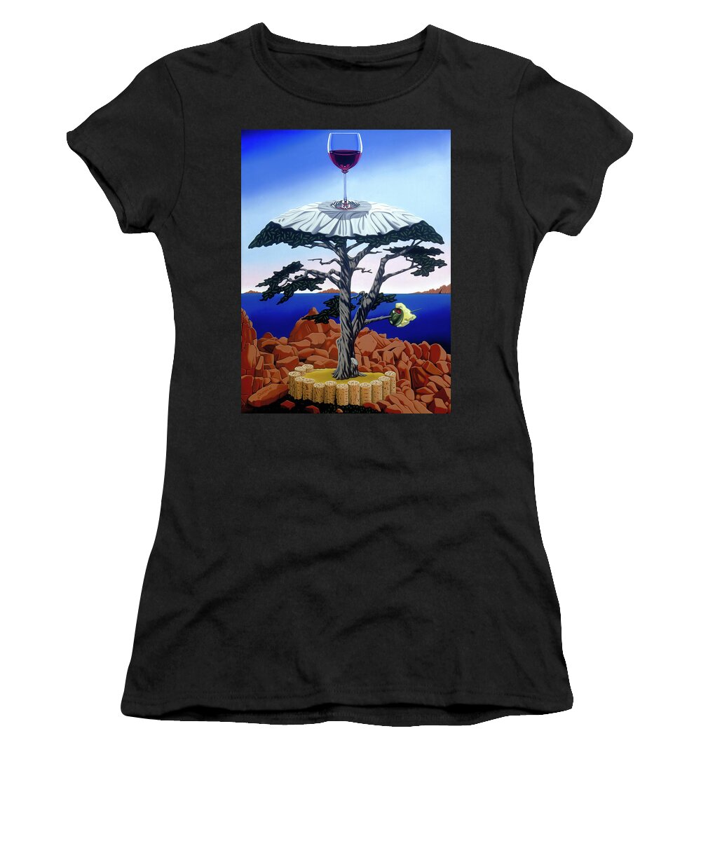  Women's T-Shirt featuring the painting Cocktail Hour by Paxton Mobley