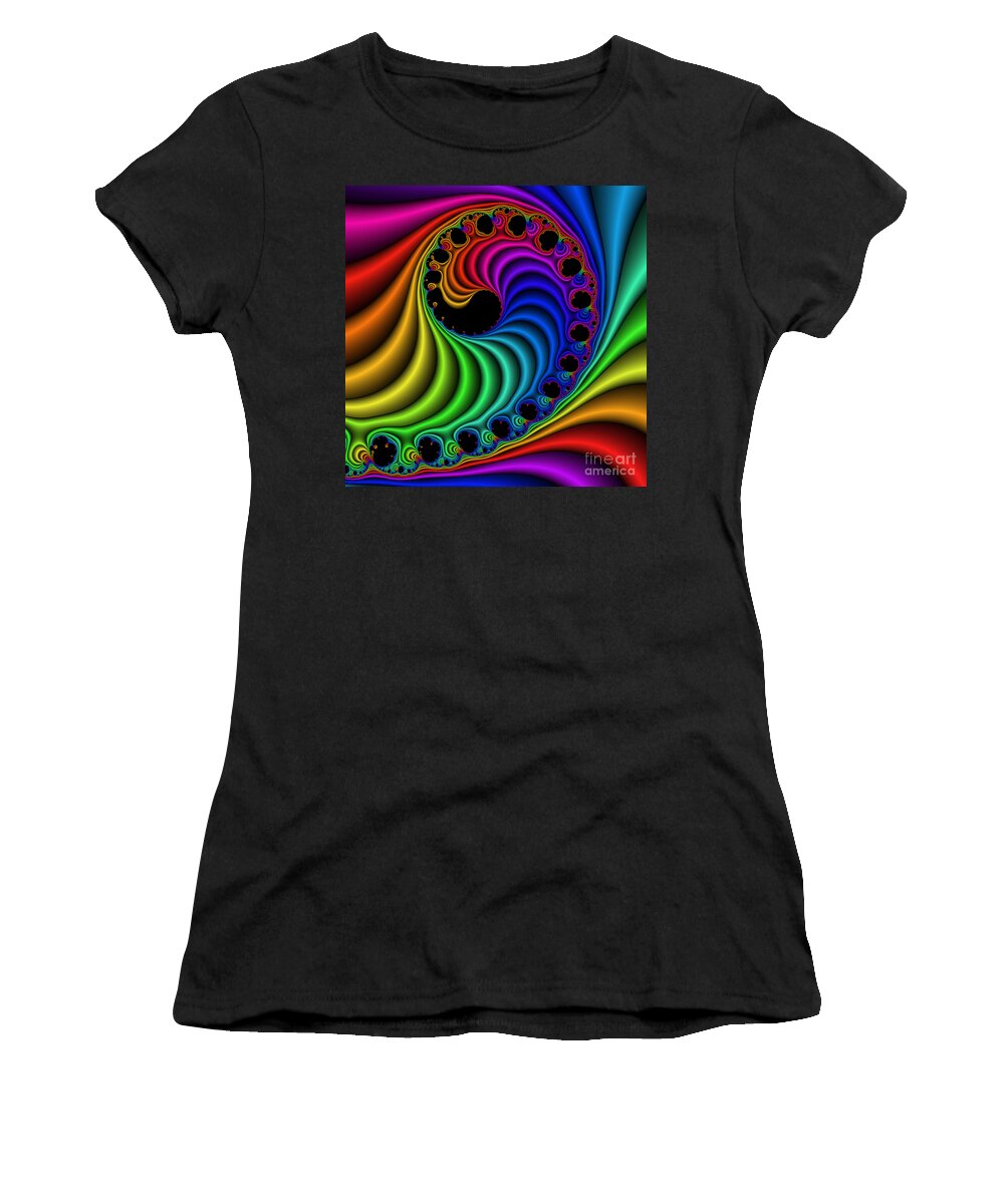 Abstract Women's T-Shirt featuring the digital art Color Ribs 116 by Rolf Bertram