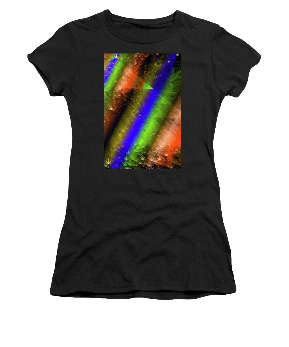 Weed Art Women's T-Shirt featuring the digital art Colorful abstract Weed Art by Matthias Hauser